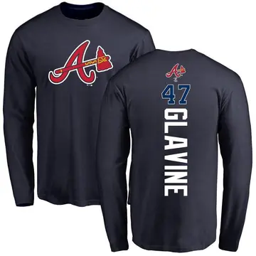 Men's Tom Glavine Atlanta Braves Backer Long Sleeve T-Shirt - Navy
