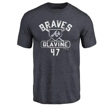 Men's Tom Glavine Atlanta Braves Base Runner Tri-Blend T-Shirt - Navy