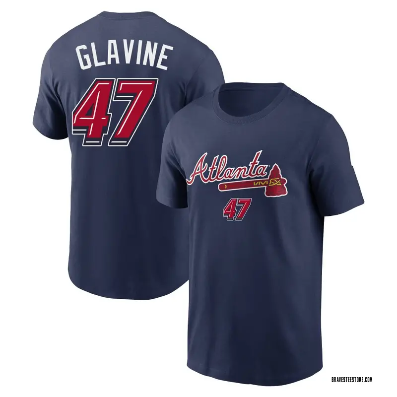 Men's Tom Glavine Atlanta Braves Navy 2025 Speedway Classic Name & Number T-Shirt