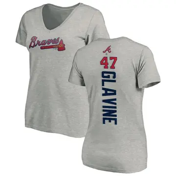 Women's Tom Glavine Atlanta Braves Backer Slim Fit T-Shirt - Ash