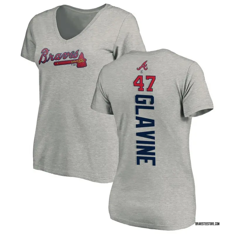 Women's Tom Glavine Atlanta Braves Backer Slim Fit T-Shirt - Ash