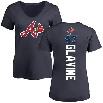 Women's Tom Glavine Atlanta Braves Backer Slim Fit T-Shirt - Navy
