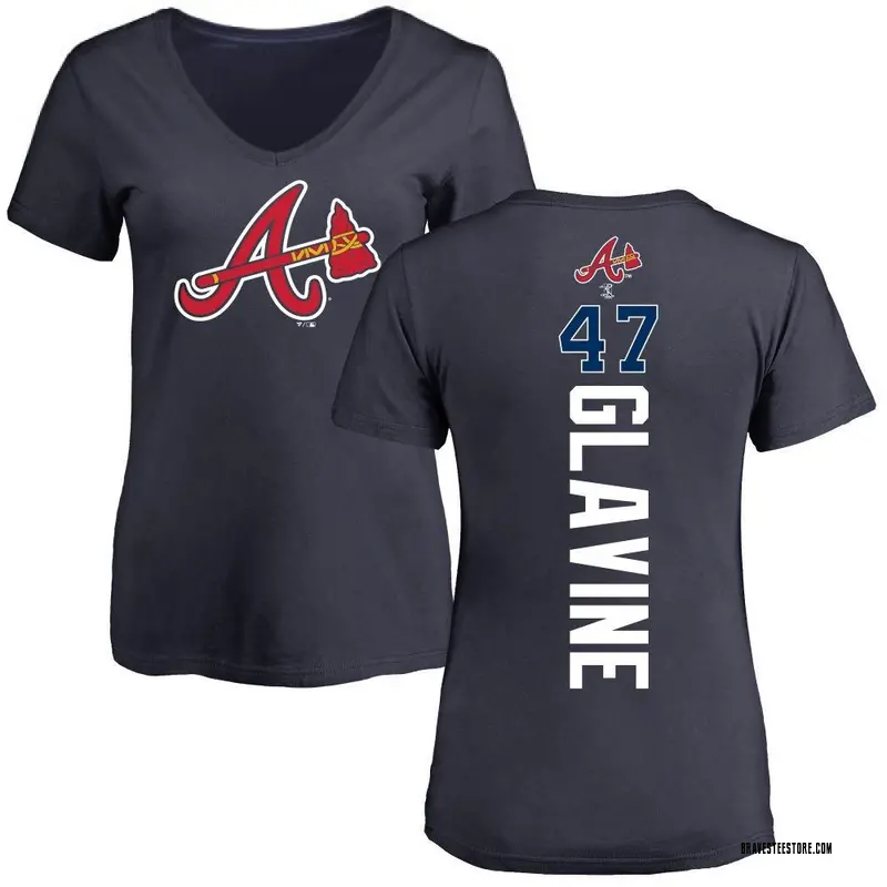 Women's Tom Glavine Atlanta Braves Backer Slim Fit T-Shirt - Navy