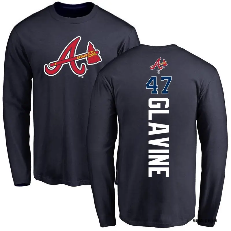 Youth Tom Glavine Atlanta Braves Backer Long Sleeve T-Shirt - Navy