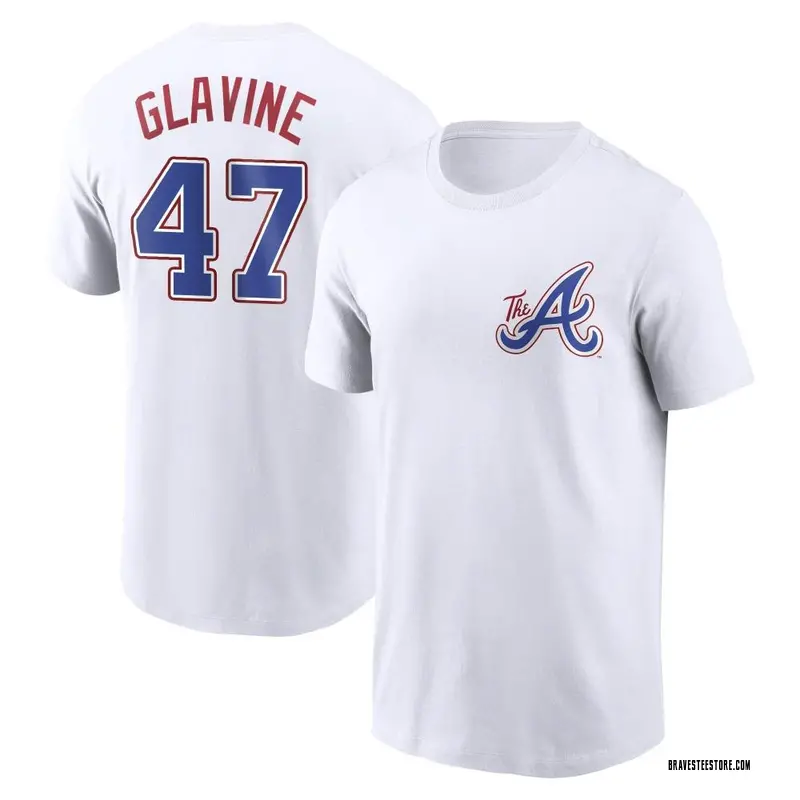 Youth Tom Glavine Atlanta Braves White 2023 City Connect Name & Number T-Shirt