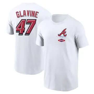 Youth Tom Glavine Atlanta Braves White 2025 Speedway Classic Name & Number T-Shirt